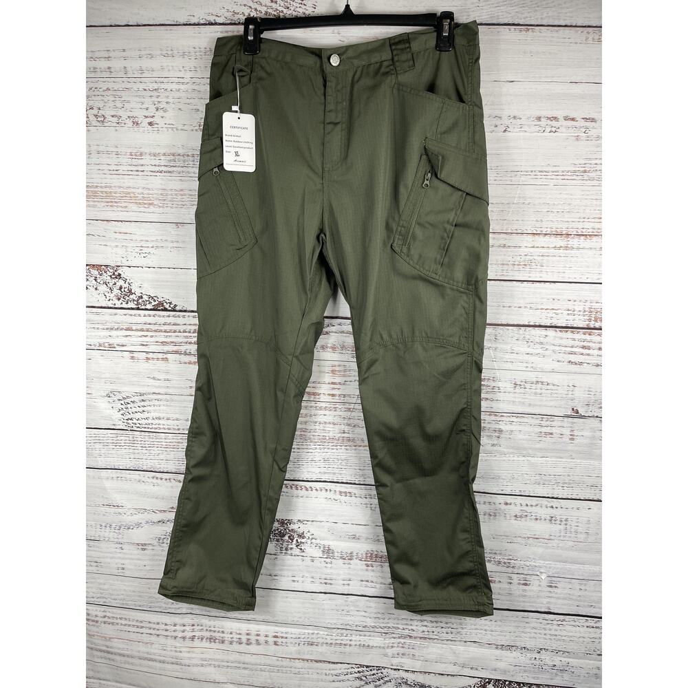 Aiimaili Tactical Pants Men's XL Green Waterproof Outdoor Hiking Cargo Pockets